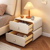油家风床卧室柜用床边柜高级感头轻MHF奢皮质收纳柜免安装 床奶头