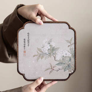 小型茶托盘茶席 胡桃木四方茶盘干泡台高端实木办公室家用新中式
