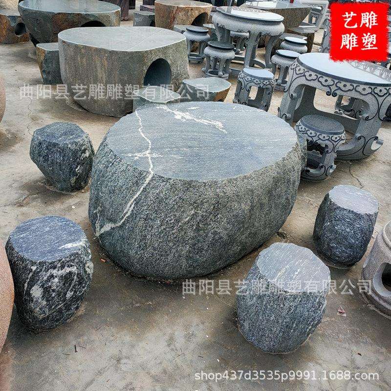 石桌石凳天然大理石石桌子雪浪石石桌户外庭院石头餐桌现货销售