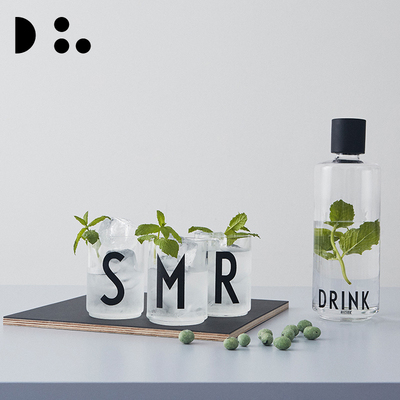 丹麦DesignLetters字母玻璃杯定制水杯简约透明女家用耐热牛奶杯