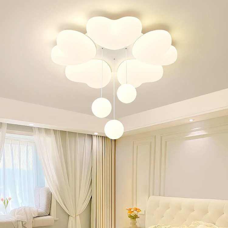卧室灯吸顶灯北欧奶油风个性吊球创意爱心温馨公主房儿童房间灯具,家装灯饰光源,智能吸顶灯,淘宝优惠券,粉丝福利购,淘宝优惠卷