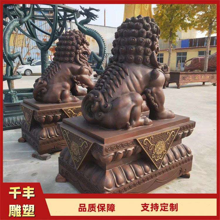 故宫狮铸铜动物雕塑狮子雕塑别墅庭院门口铜狮子雕塑