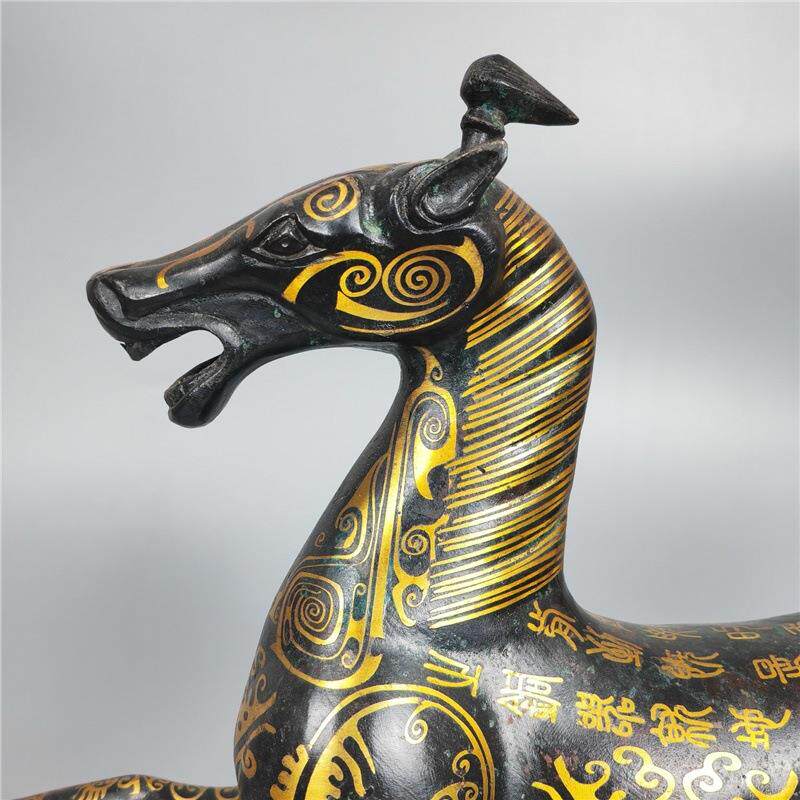 纯铜马摆件家居古青铜器马踏飞燕送领导办公室工艺品铜奔马