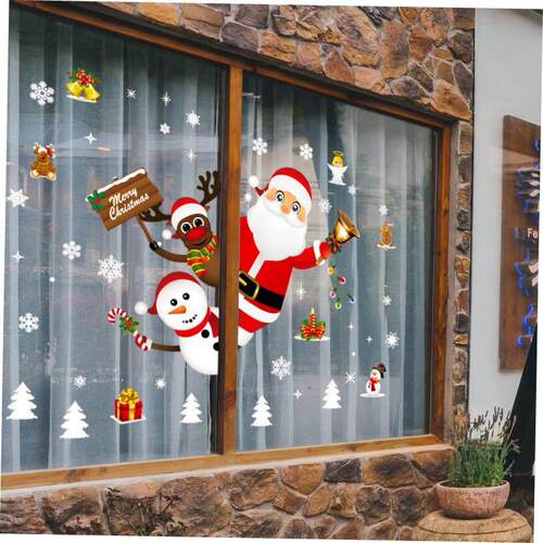 Merry Christmas Decoration for Home Wall Window Sticker Orn