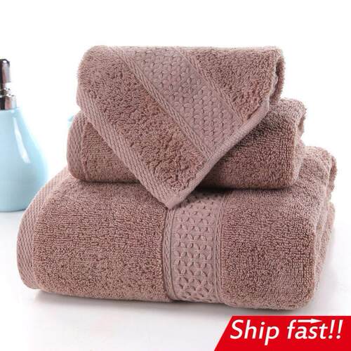 3pcs set cotton beach bath face towel 全棉毛巾浴巾三件套