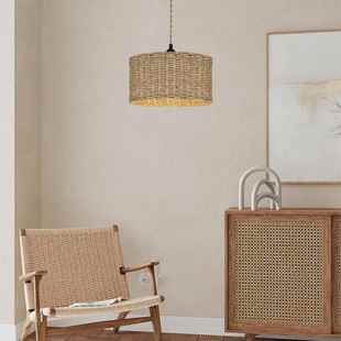 波灯西米亚藤艺编织吊灯美式 开关入悬 48166农村舍乡复古麻绳插式