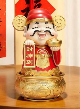 2026礼品聚宝盆财神摆件客厅办公室玄关装饰品树脂国潮家居