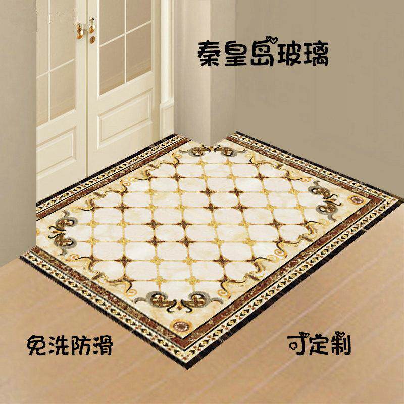 欧式钢化玻璃进门地垫门厅垫家用入户垫玄关垫免洗地搁脚凳踏定制