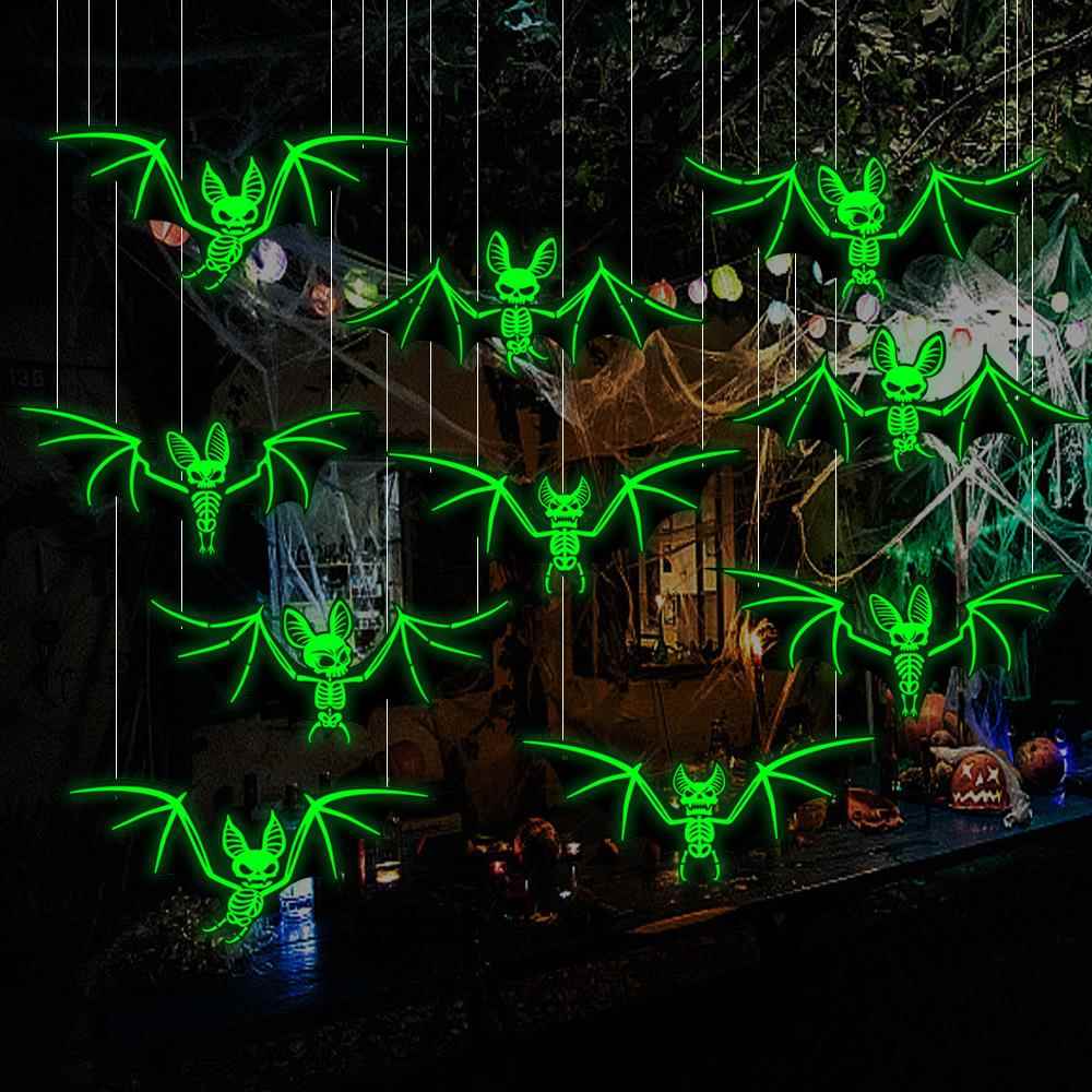 万圣节装饰3D立体蝙蝠荧光夜光鬼屋鬼节场景布置道具恐怖贴纸墙贴