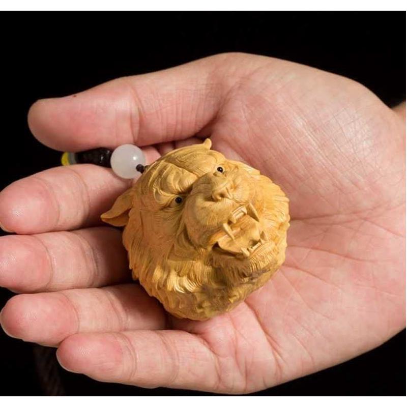 黄杨木雕刻手把件老虎挂件实木生肖动物摆件男士随身把玩虎虎生威