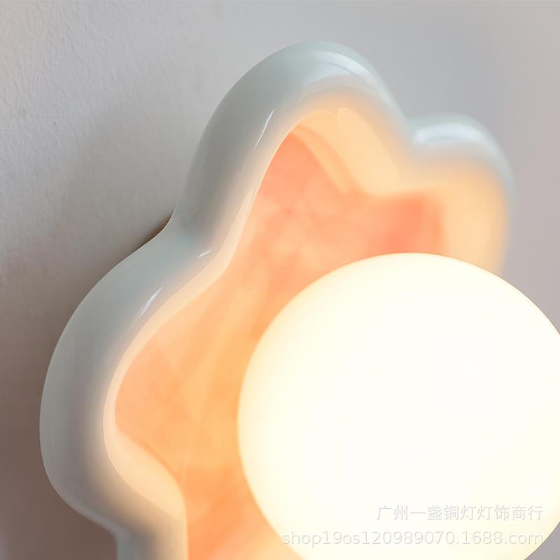 星星壁灯北欧创意艺术卡通陶瓷儿童房装饰灯具简约现代网红床头灯