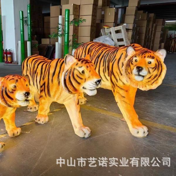 户外防水仿真树脂老虎造型灯游乐场动物观景台灯发光摆件装饰灯