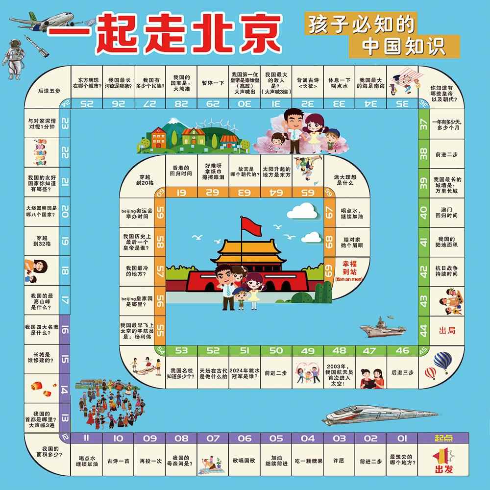 益智桌面游戏棋飞行棋垃圾分类亲子桌游儿童交通安全可定制