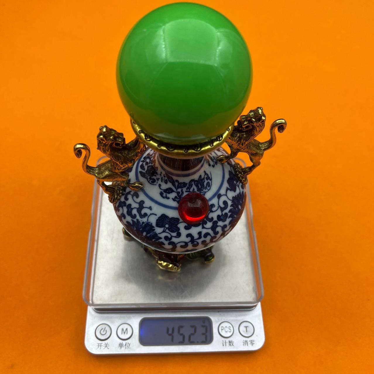 仿古现代的工艺青花瓷金属镶嵌夜光球花瓶