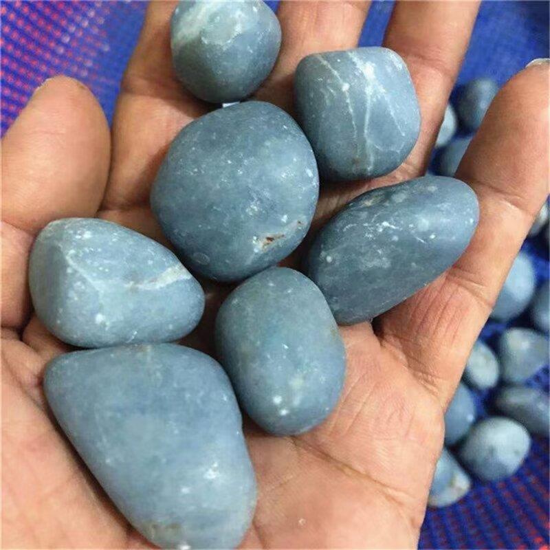 厂家供应天然蓝天使大块碎石 大颗粒水晶滚石 随形天使石碎石裸石