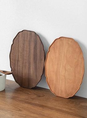 复古意轮花托NPA盘木质家用木茶盘餐点盘咖创啡厅心盘收纳盘防烫