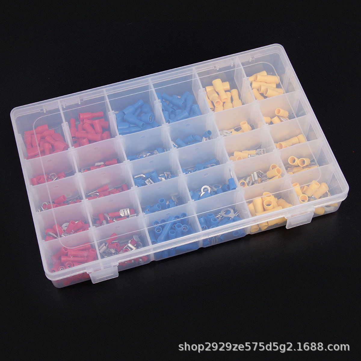 压货源端子铜质480pcs铜端子接线端子绝缘盒装  接线组合冷预