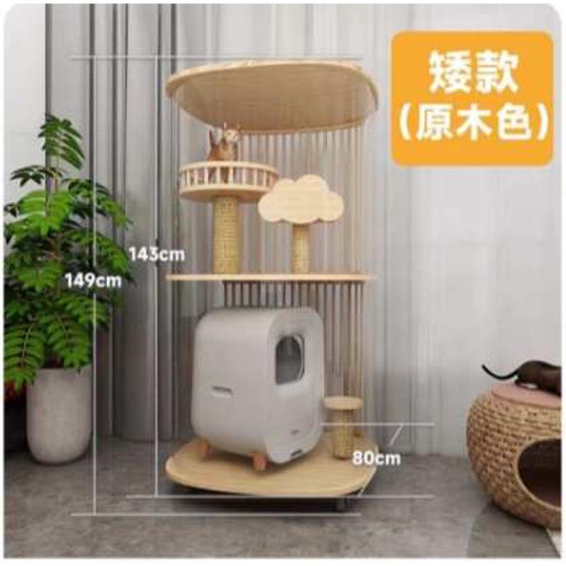 猫豪华全景方形阳台家用客厅城堡猫展示猫柜别墅透明笼实木怪兽柜