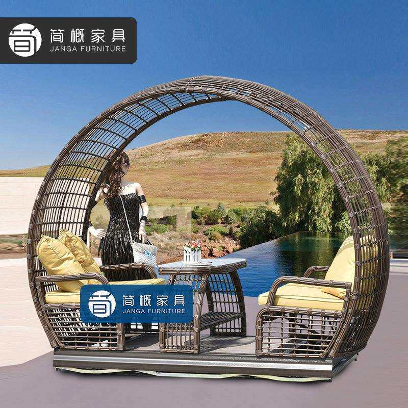 户外网红四人秋千别墅度假村景区海景房摇椅吊椅庭院露台动力摇椅