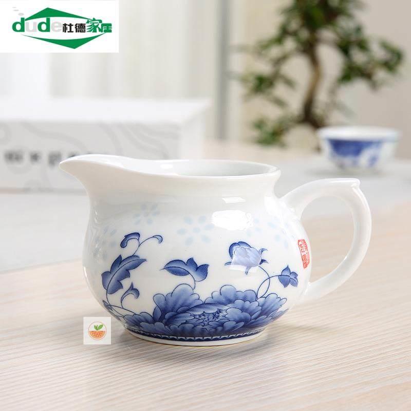 青花瓷陶瓷公道杯分茶器公道杯陶瓷茶漏套装茶海茶过滤公杯分茶器