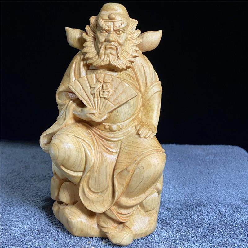 崖柏黄杨木雕刻天师钟馗神像摆件人物实木男士装饰车载摆件工艺品