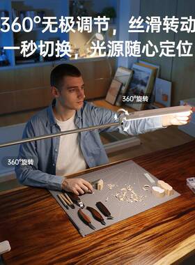 led折叠长臂阅读台灯USB学生学习桌面工作台手工雕刻设计夹子灯
