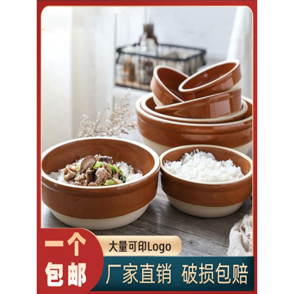 泥碗蒸碗老式家用蒸饭瓦钵饭钵陶瓷蒸菜蒸蛋碗紫砂钵头泡面土陶碗