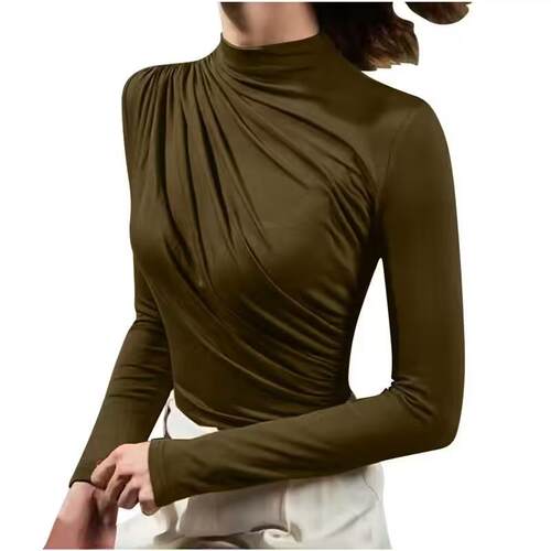 Half high neck slimming base top