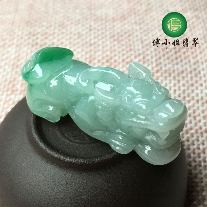 傅小姐翡翠辣色貔貅冰种底子细腻水润饱满辣色醒目