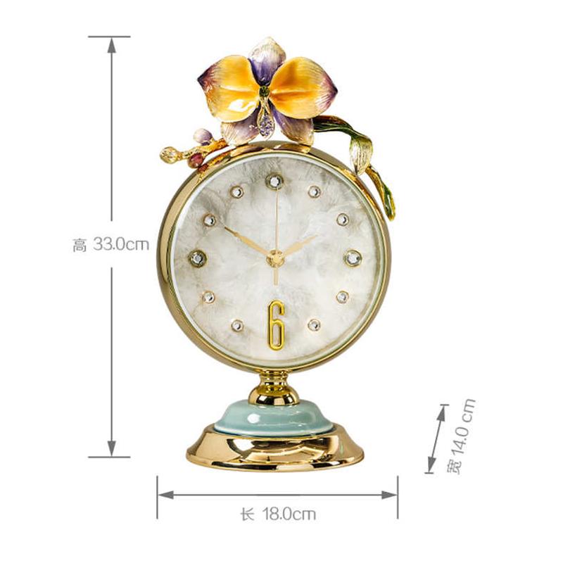 客厅轻奢高档钟饰钟表摆件坐钟台钟桌面时钟静音蝴蝶兰台式座钟
