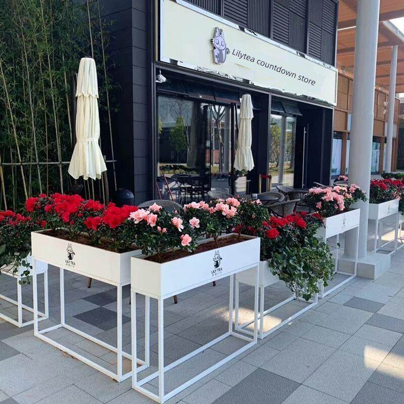 户外花架奶茶店外摆长方形花箱咖啡厅商业街隔断花槽门头商场室外