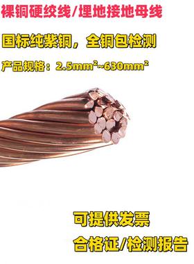 硬铜绞线TJ25 35 50 70 95 120 150埋地裸铜防雷接地母线无皮紫铜