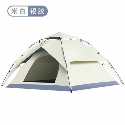 户外全自动折叠双层帐篷露营沙滩速开3-4人旅游野餐帐篷免搭建