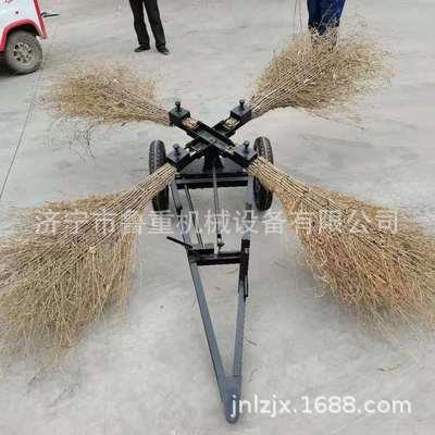 生产折叠式4把扫把扫路机 三轮车牵引式扫地车价格绑扫把式扫地机