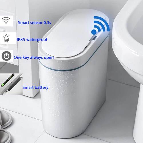 8L Trash Can Sensor Automatic Household Trash Bin Bathroom S