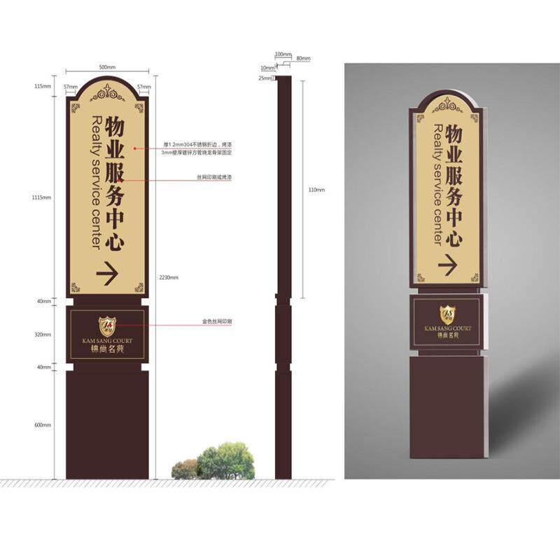 立式不锈钢广告牌道路标识牌来图广告栏告示牌指示牌led双面