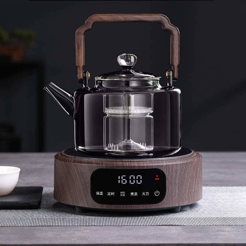 新匠电陶炉1600W家用高档智能定时煮茶器玻璃煮茶壶茶炉茶具套装