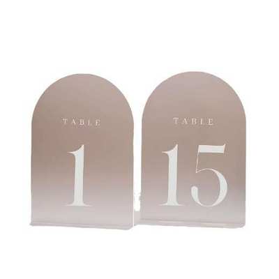 亚克力座位牌婚礼招待会磨砂拱形桌号牌磨砂拱形婚礼餐桌装饰