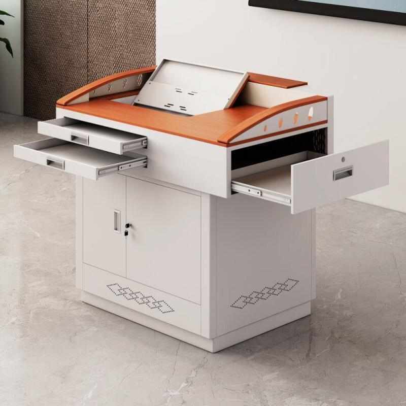 金经金属多媒体演讲台教室多功能教学演讲桌显示器隐藏讲桌教学台