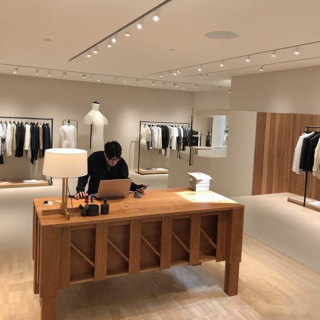 中古胡桃实木柜台服装店买手集合店收银台吧台中岛柜流水台展示台