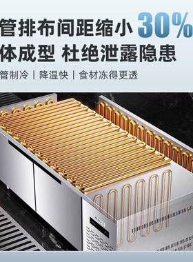 冷藏作台冰冷柜商用不锈钢房平保厨鲜柜卧式冷bwm冻柜工冰箱操作