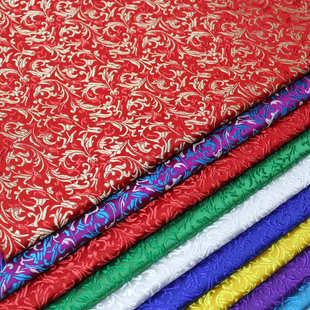 中国风旗袍娃衣汉服蒙古袍面料装 饰手工提花织锦缎绸缎麦芽花布料