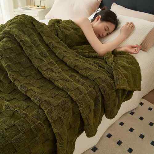 Waffle Fleece Bed Blanket Throw Coral Velvet Bed Sheet Cover