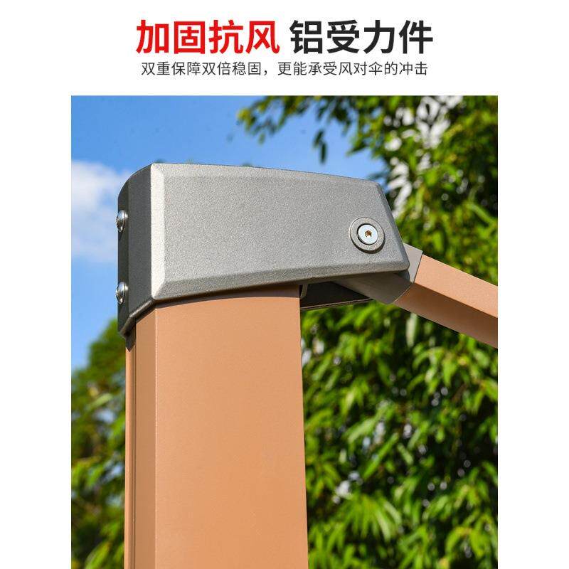 莫家户外遮阳伞太阳伞庭院伞花园别墅带灯太阳能 露台花园罗马伞