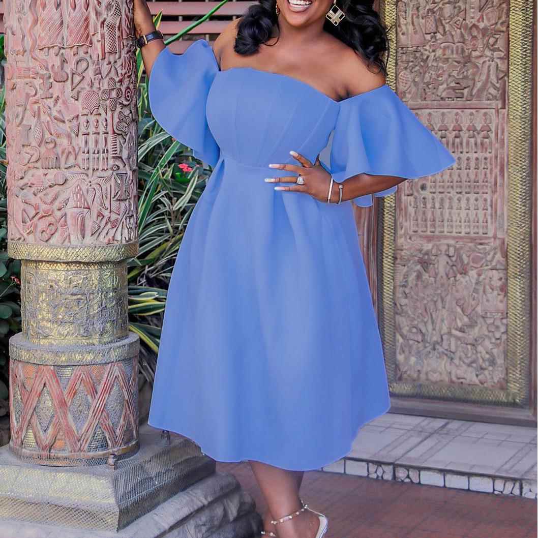 dress size plus party dress evening banquet wrap-around