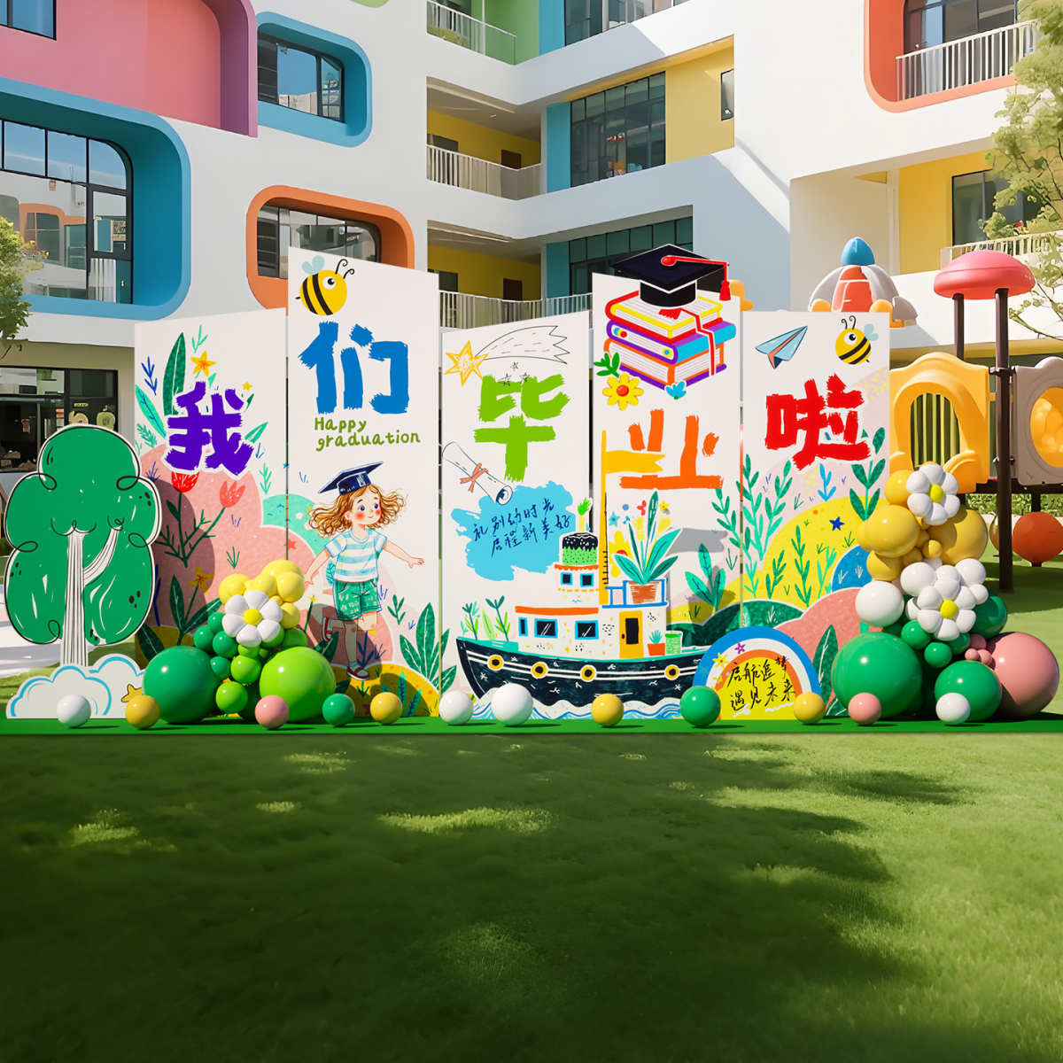 毕业季kt板场景布置典礼氛围班级装饰初中高中大学幼儿园拍照道具