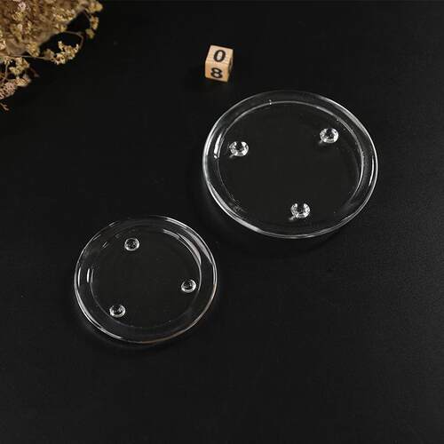 水晶玻璃托盘 香薰蜡烛底座烛台简约透明圆形家用浪漫摆件烛盘