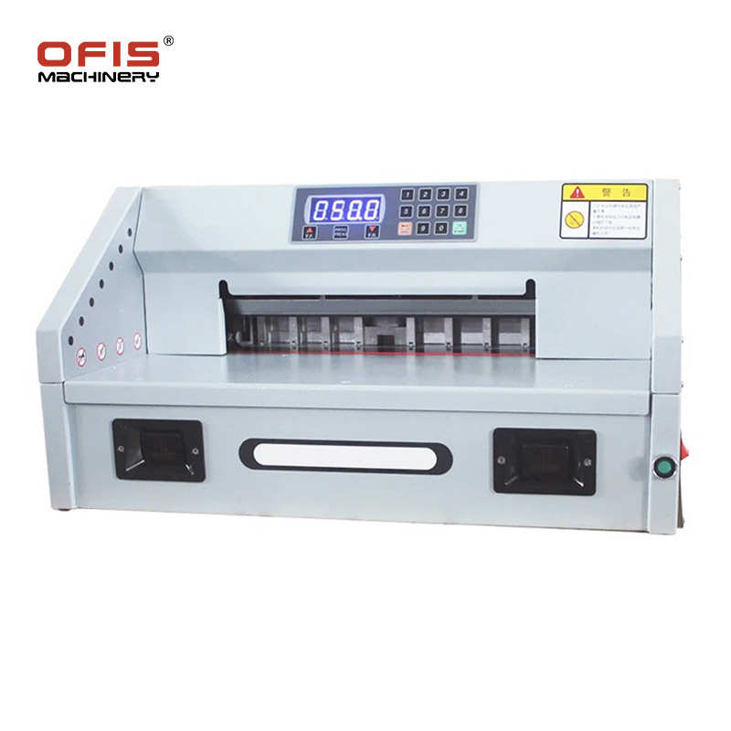 A4电动切纸机330mm标书图文广告厚层数显桌面式自动推纸裁纸机