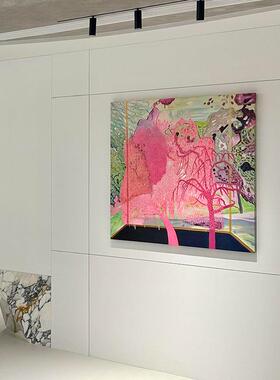 轻奢高级感装饰画现代艺术挂画法式撞色客餐厅沙发后壁画设计师款