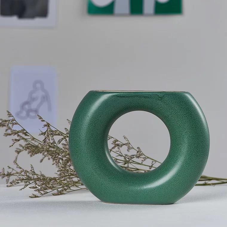 高档sin韩风网红装陶瓷瓶干花插花花器家居摆件民宿咖啡馆花饰